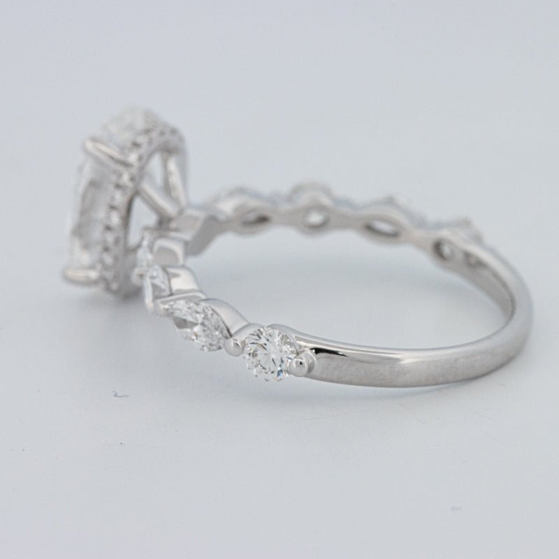 2 CT Oval Cut Under - Halo Pavé Solitaire (LG) - ZIZOV DIAMONDS