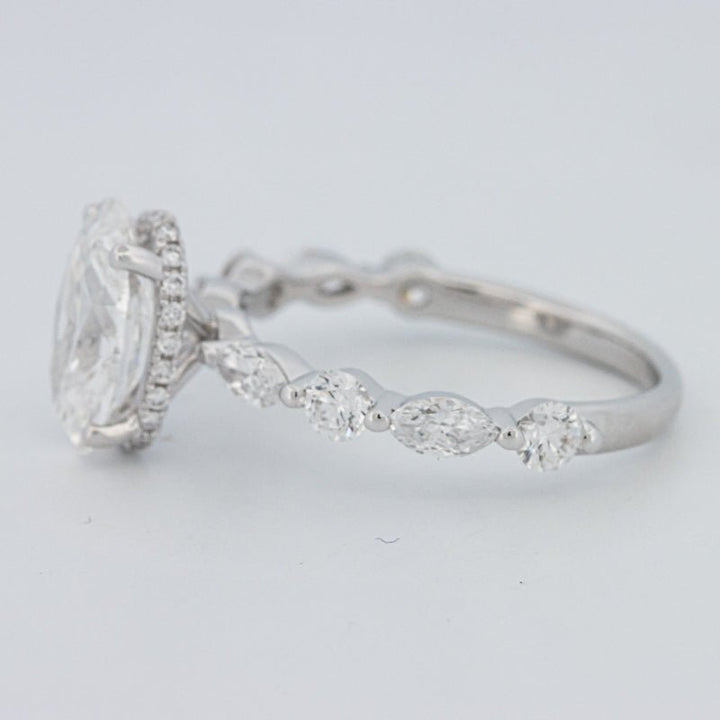 2 CT Oval Cut Under - Halo Pavé Solitaire (LG) - ZIZOV DIAMONDS