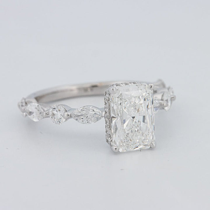 2 CT Radiant Cut Under - Halo pavé Solitaire (LG) - ZIZOV DIAMONDS
