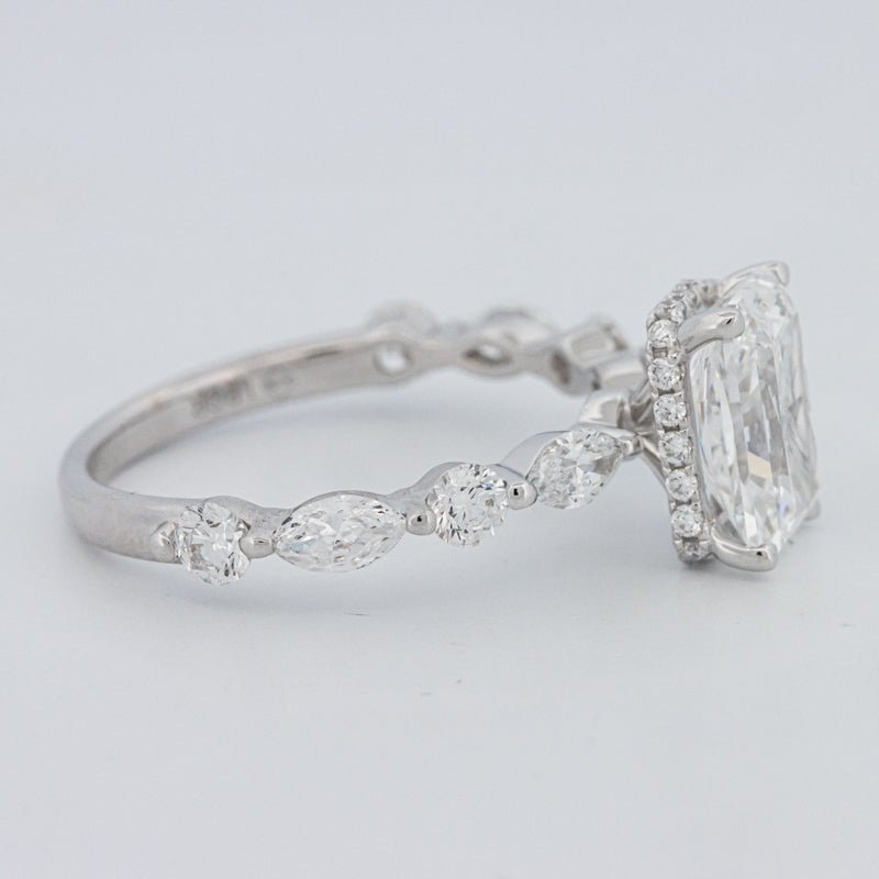 2 CT Radiant Cut Under - Halo pavé Solitaire (LG) - ZIZOV DIAMONDS