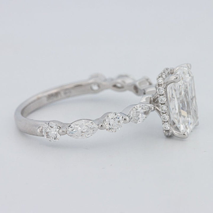 2 CT Radiant Cut Under - Halo pavé Solitaire (LG) - ZIZOV DIAMONDS