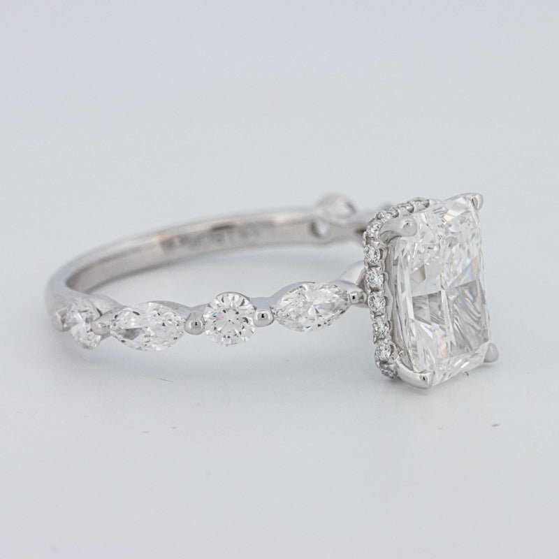 2 CT Radiant Cut Under - Halo pavé Solitaire (LG) - ZIZOV DIAMONDS
