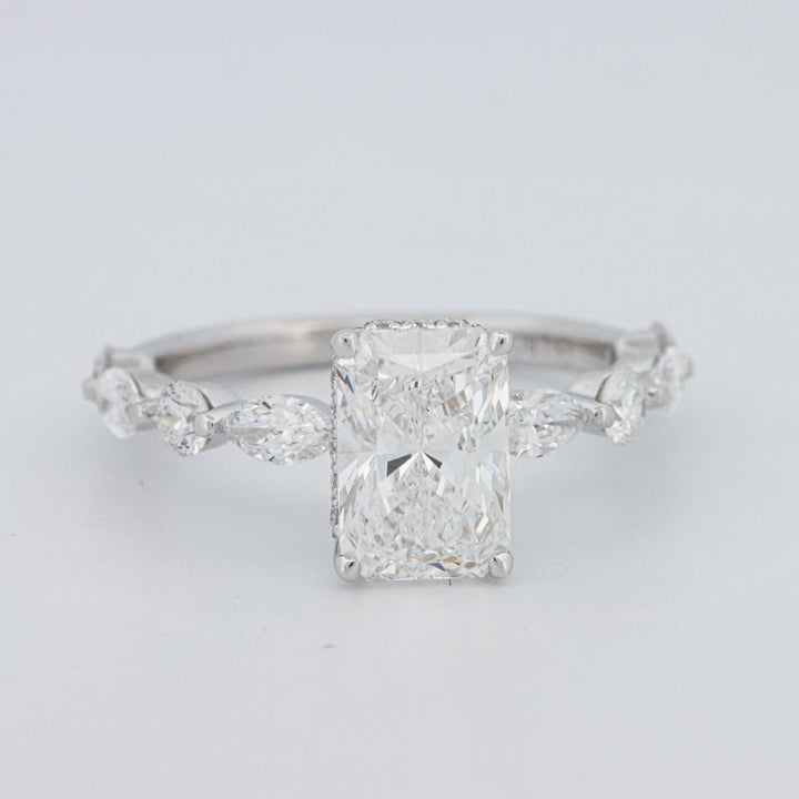 2 CT Radiant Cut Under - Halo pavé Solitaire (LG) - ZIZOV DIAMONDS