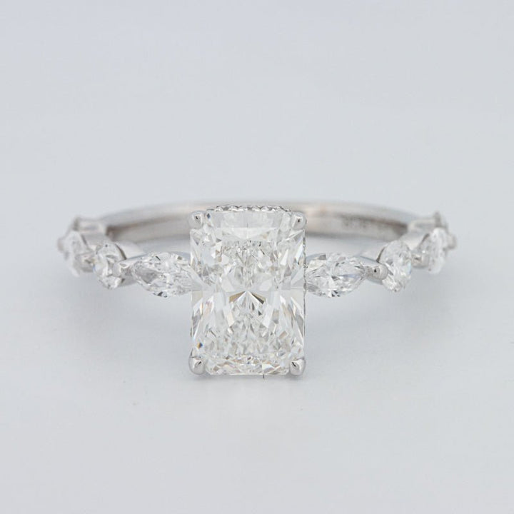 2 CT Radiant Cut Under - Halo pavé Solitaire (LG) - ZIZOV DIAMONDS