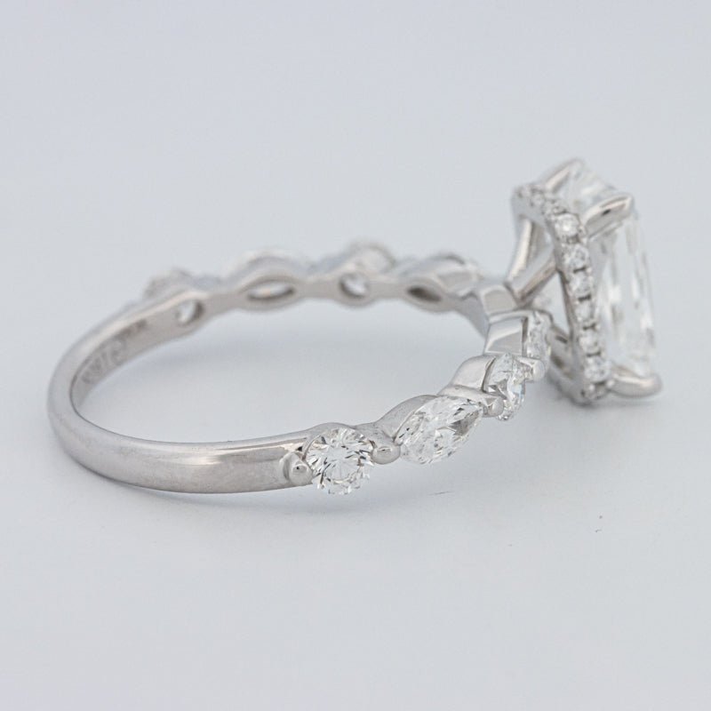 2 CT Radiant Cut Under - Halo pavé Solitaire (LG) - ZIZOV DIAMONDS