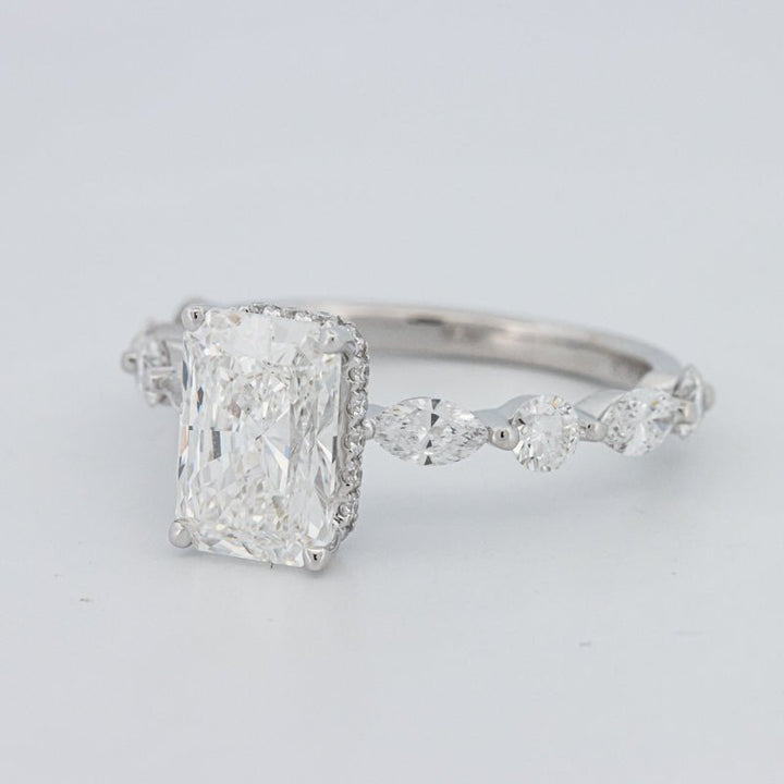 2 CT Radiant Cut Under - Halo pavé Solitaire (LG) - ZIZOV DIAMONDS