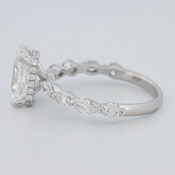 2 CT Radiant Cut Under - Halo pavé Solitaire (LG) - ZIZOV DIAMONDS