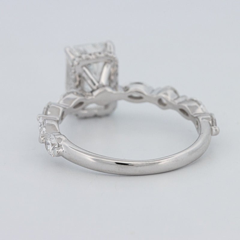 2 CT Radiant Cut Under - Halo pavé Solitaire (LG) - ZIZOV DIAMONDS