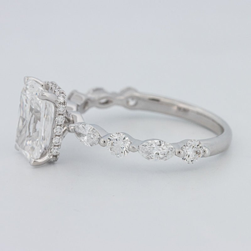 2 CT Radiant Cut Under - Halo pavé Solitaire (LG) - ZIZOV DIAMONDS
