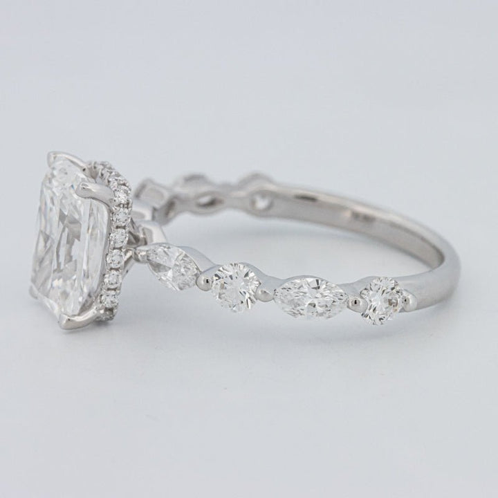 2 CT Radiant Cut Under - Halo pavé Solitaire (LG) - ZIZOV DIAMONDS