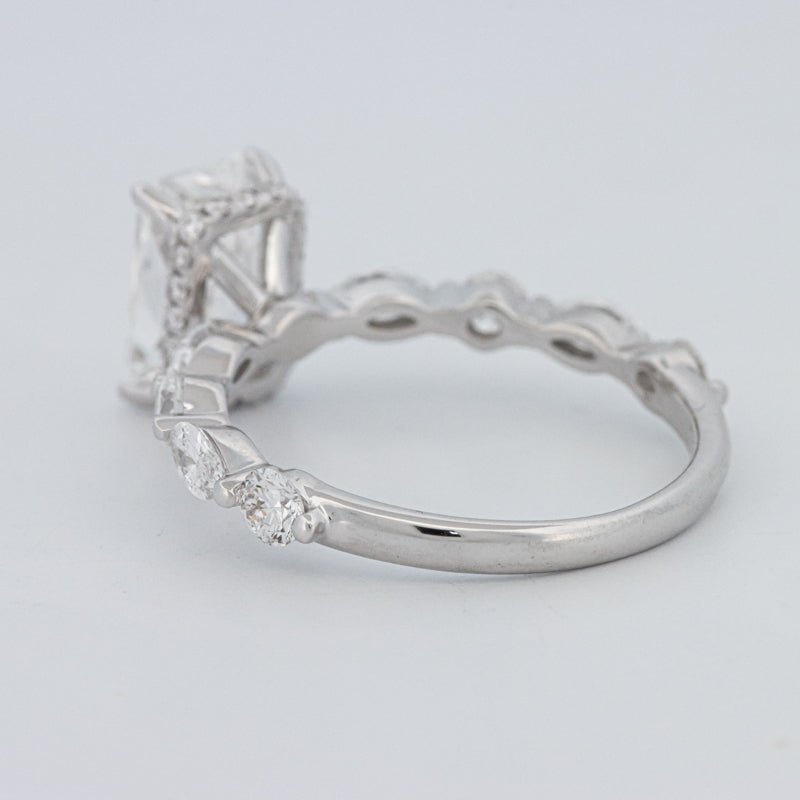 2 CT Radiant Cut Under - Halo pavé Solitaire (LG) - ZIZOV DIAMONDS