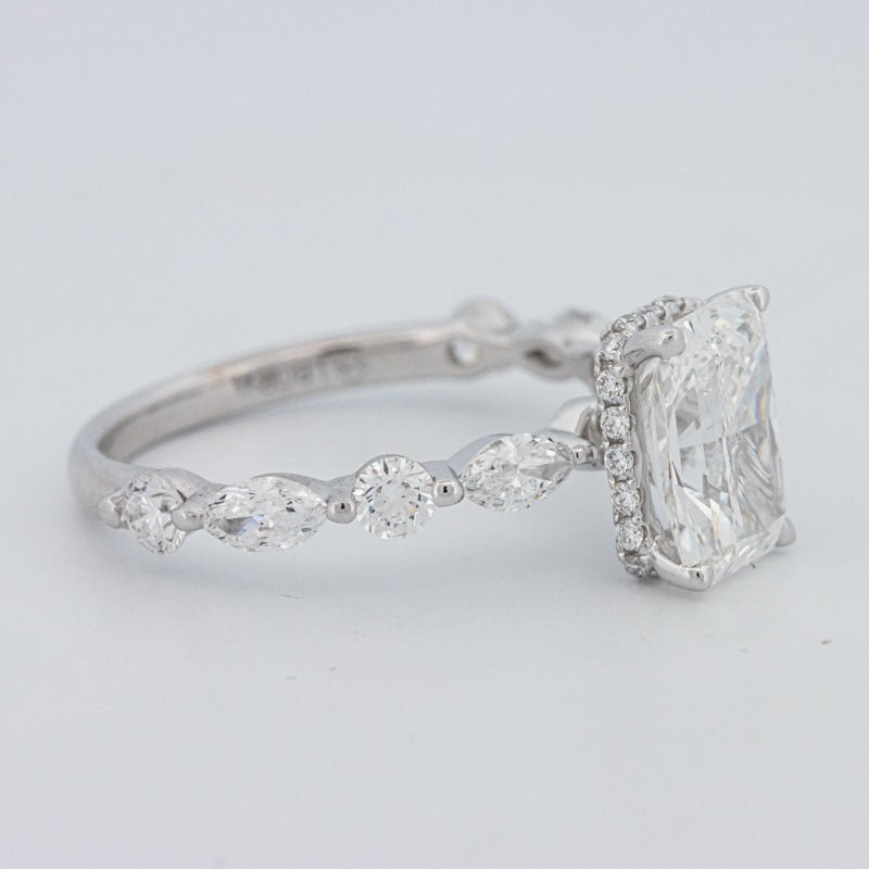 2 CT Radiant Cut Under - Halo pavé Solitaire (LG) - ZIZOV DIAMONDS