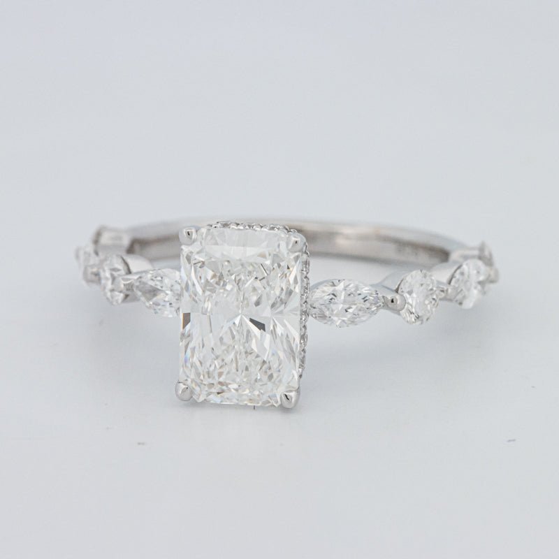 2 CT Radiant Cut Under - Halo pavé Solitaire (LG) - ZIZOV DIAMONDS