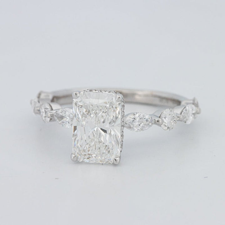 2 CT Radiant Cut Under - Halo pavé Solitaire (LG) - ZIZOV DIAMONDS