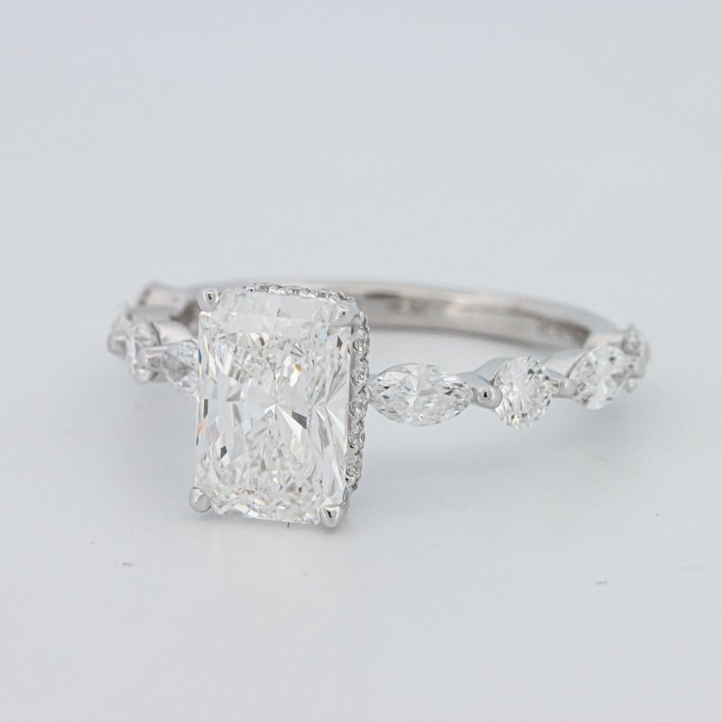 2 CT Radiant Cut Under - Halo pavé Solitaire (LG) - ZIZOV DIAMONDS