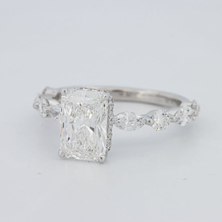2 CT Radiant Cut Under - Halo pavé Solitaire (LG) - ZIZOV DIAMONDS