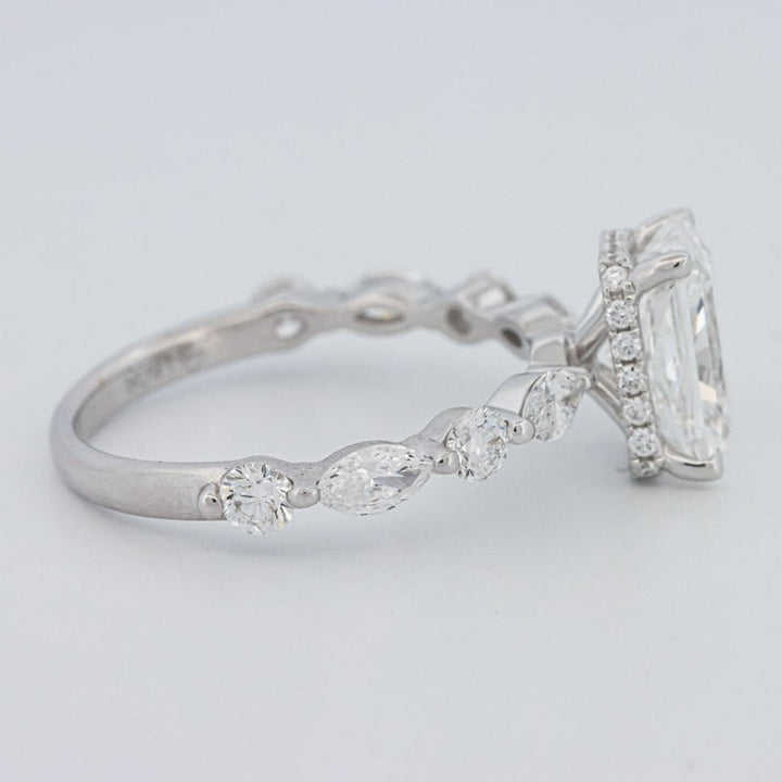 2 CT Radiant Cut Under - Halo pavé Solitaire (LG) - ZIZOV DIAMONDS