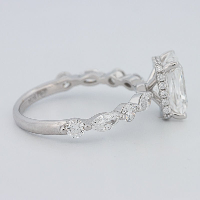 2 CT Radiant Cut Under - Halo pavé Solitaire (LG) - ZIZOV DIAMONDS