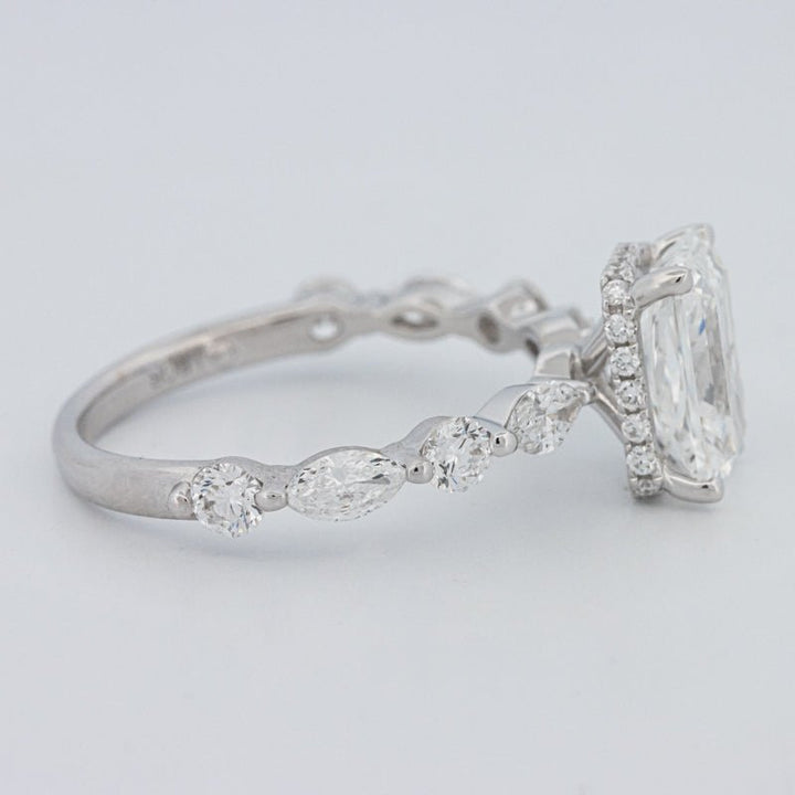 2 CT Radiant Cut Under - Halo pavé Solitaire (LG) - ZIZOV DIAMONDS