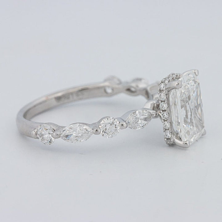 2 CT Radiant Cut Under - Halo pavé Solitaire (LG) - ZIZOV DIAMONDS