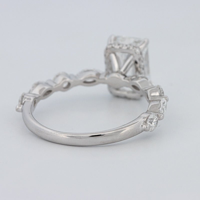 2 CT Radiant Cut Under - Halo pavé Solitaire (LG) - ZIZOV DIAMONDS