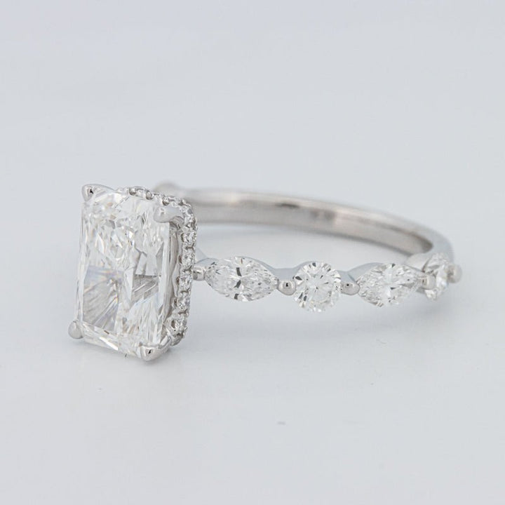 2 CT Radiant Cut Under - Halo pavé Solitaire (LG) - ZIZOV DIAMONDS