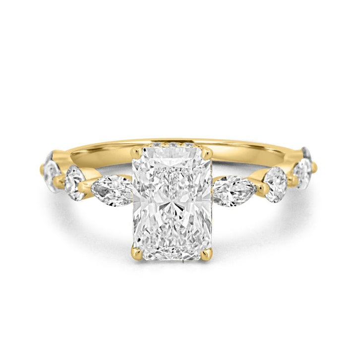 2 CT Radiant Cut Under - Halo pavé Solitaire (LG) - ZIZOV DIAMONDS