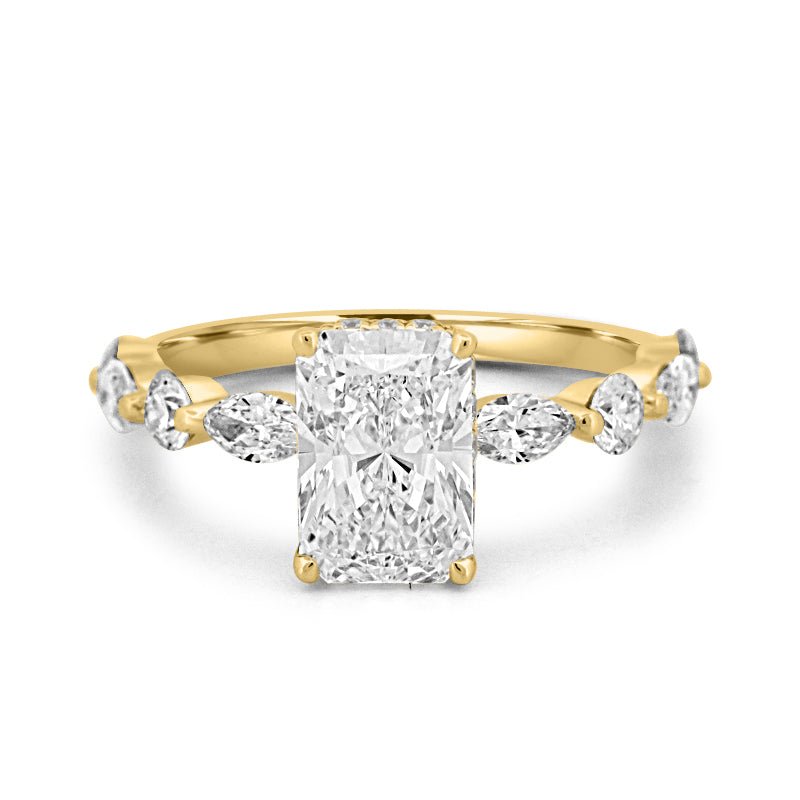 2 CT Radiant Cut Under - Halo pavé Solitaire (LG) - ZIZOV DIAMONDS