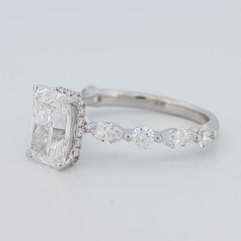 2 CT Radiant Cut Under - Halo pavé Solitaire (LG) - ZIZOV DIAMONDS
