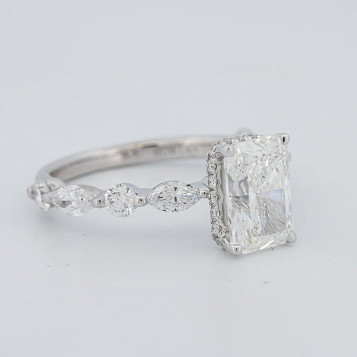 2 CT Radiant Cut Under - Halo pavé Solitaire (LG) - ZIZOV DIAMONDS