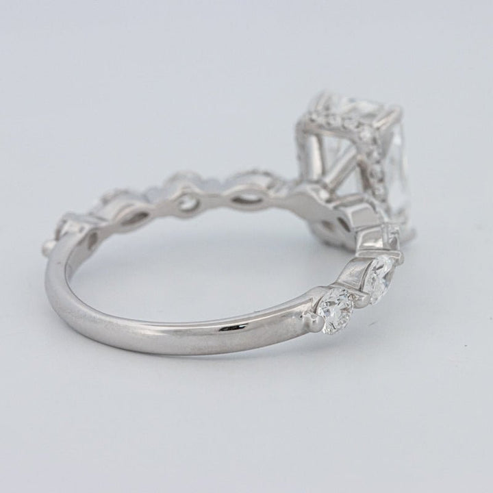 2 CT Radiant Cut Under - Halo pavé Solitaire (LG) - ZIZOV DIAMONDS