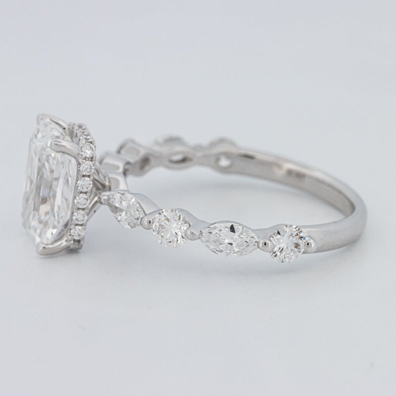 2 CT Radiant Cut Under - Halo pavé Solitaire (LG) - ZIZOV DIAMONDS