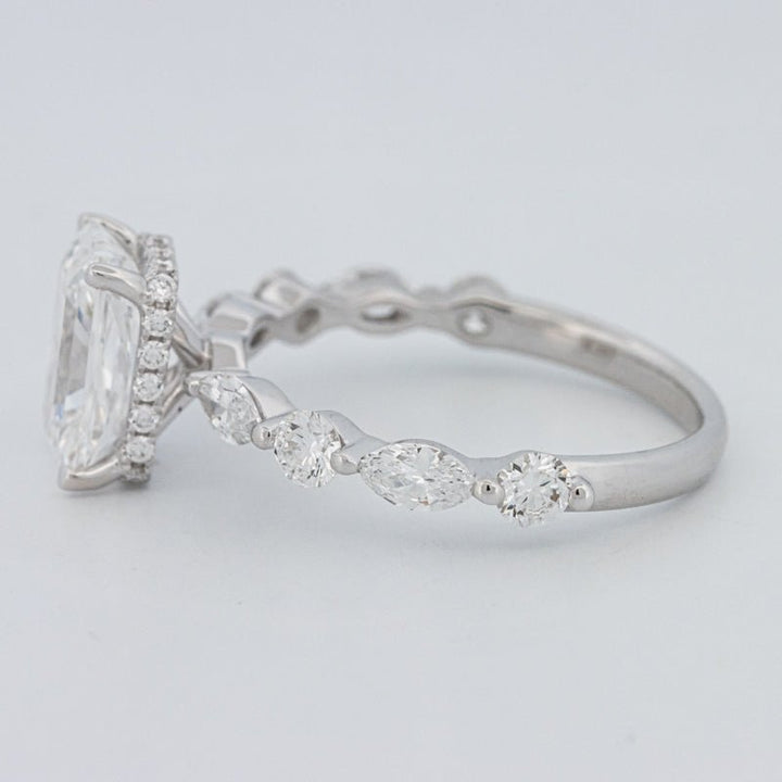 2 CT Radiant Cut Under - Halo pavé Solitaire (LG) - ZIZOV DIAMONDS