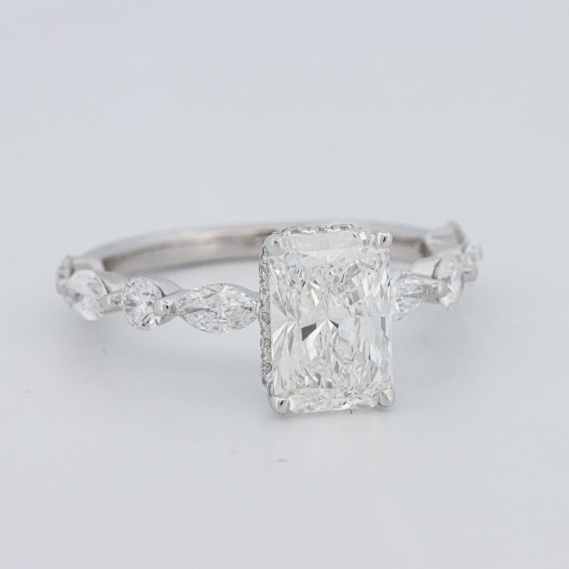 2 CT Radiant Cut Under - Halo pavé Solitaire (LG) - ZIZOV DIAMONDS