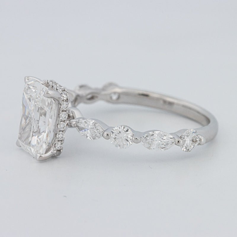 2 CT Radiant Cut Under - Halo pavé Solitaire (LG) - ZIZOV DIAMONDS