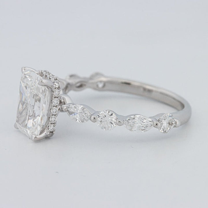 2 CT Radiant Cut Under - Halo pavé Solitaire (LG) - ZIZOV DIAMONDS