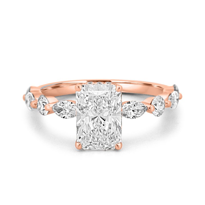 2 CT Radiant Cut Under - Halo pavé Solitaire (LG) - ZIZOV DIAMONDS