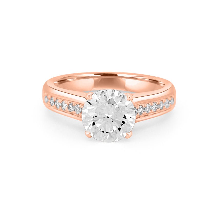 2 CT Round Cut Pavé Solitaire (LG) - ZIZOV DIAMONDS