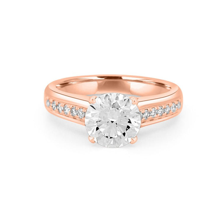 2 CT Round Cut Pavé Solitaire (LG) - ZIZOV DIAMONDS