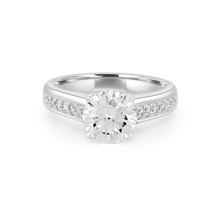 2 CT Round Cut Pavé Solitaire (LG) - ZIZOV DIAMONDS