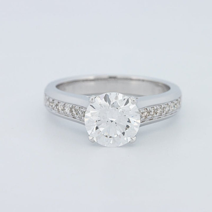 2 CT Round Cut Pavé Solitaire (LG) - ZIZOV DIAMONDS