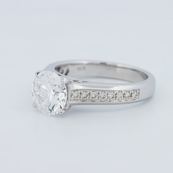 2 CT Round Cut Pavé Solitaire (LG) - ZIZOV DIAMONDS