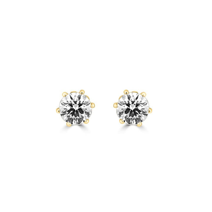2.00 / 2.00 CT Classic Six Prongs Round Studs (LG) - ZIZOV DIAMONDS