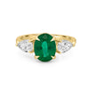 2.25 CT Green Emerald Trilogy Ring (LG) - ZIZOV DIAMONDS