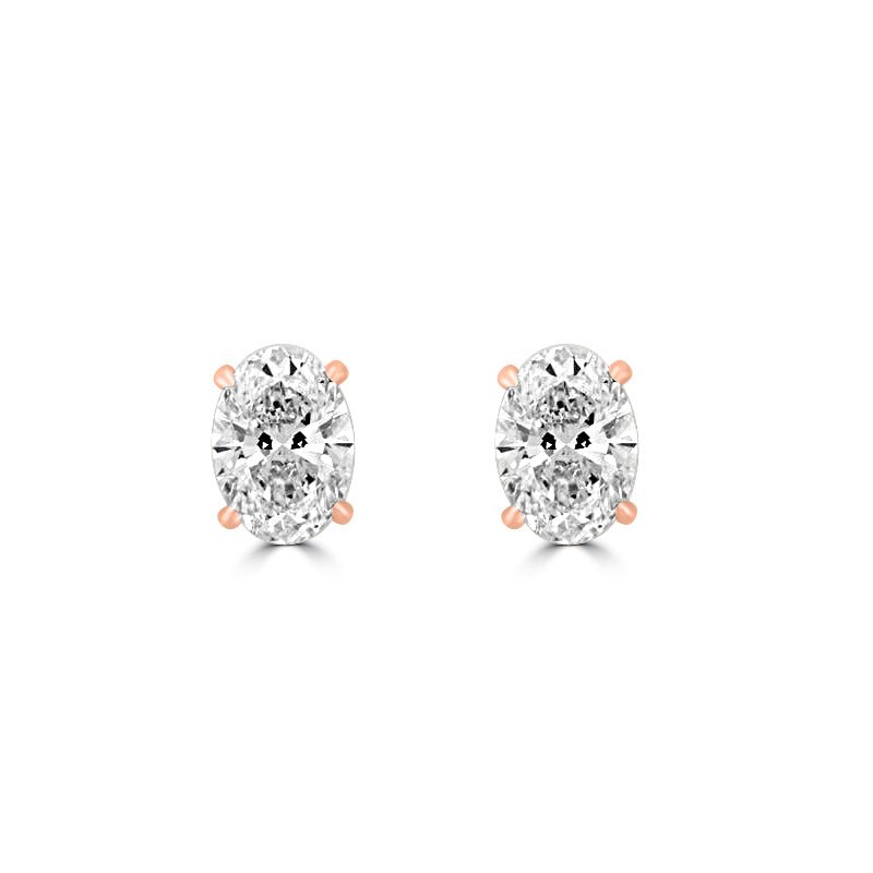2.30 / 2.30 CT Classic Oval Studs (LG) - ZIZOV DIAMONDS