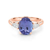 2.48 CT Oval Tanzanite Trilogy Ring - ZIZOV DIAMONDS