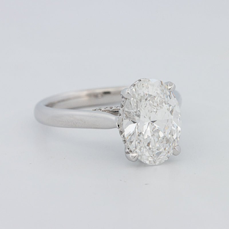 2.50 CT "Finesse" Oval Cut Under - Halo Solitaire (LG) - ZIZOV DIAMONDS