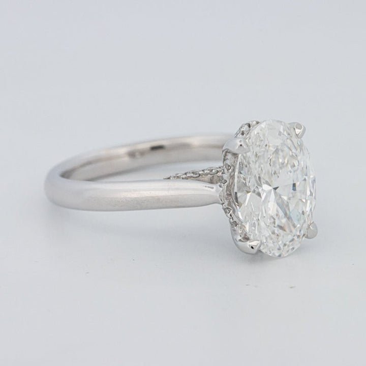 2.50 CT "Finesse" Oval Cut Under - Halo Solitaire (LG) - ZIZOV DIAMONDS