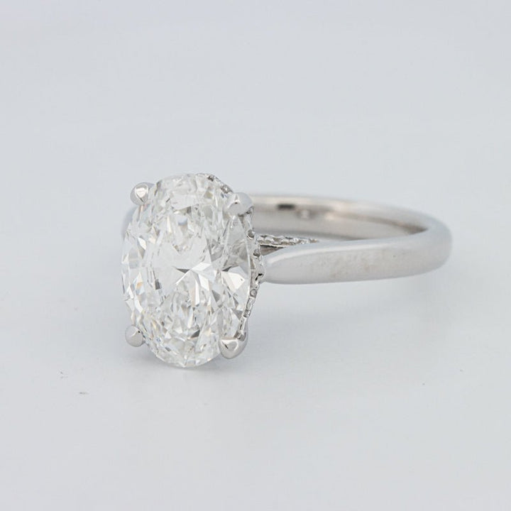 2.50 CT "Finesse" Oval Cut Under - Halo Solitaire (LG) - ZIZOV DIAMONDS