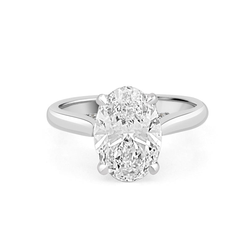 2.50 CT "Finesse" Oval Cut Under - Halo Solitaire (LG) - ZIZOV DIAMONDS